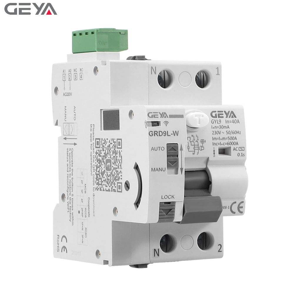 GEYA MCB/RCCB/RCBO Controlled by WiFi Instruction Manual Auto Recloser Mcb Circuit Breaker 2P 40A 30mA/100mA