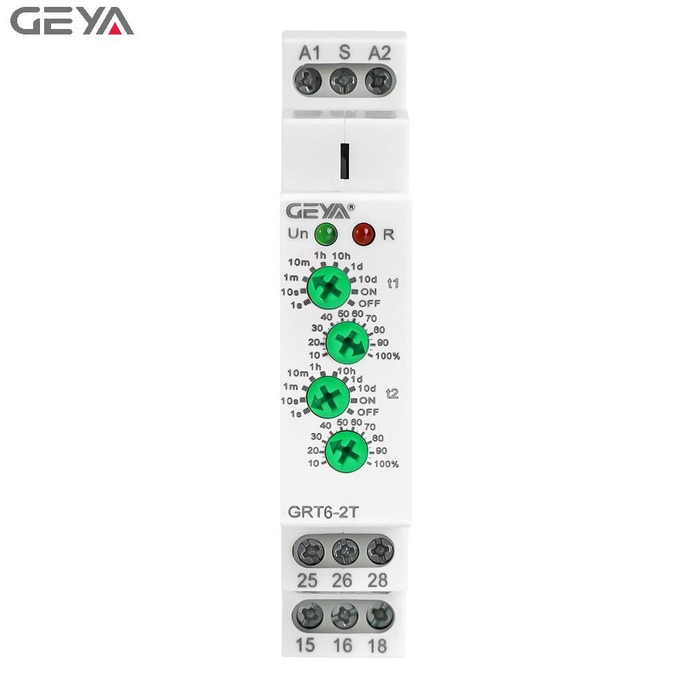 GEYA Double Delay Relay Modular Time Switch Electronic Time Delay Smart Relay 0.1s - 10 Days Divided Into 10 Time Ranges
