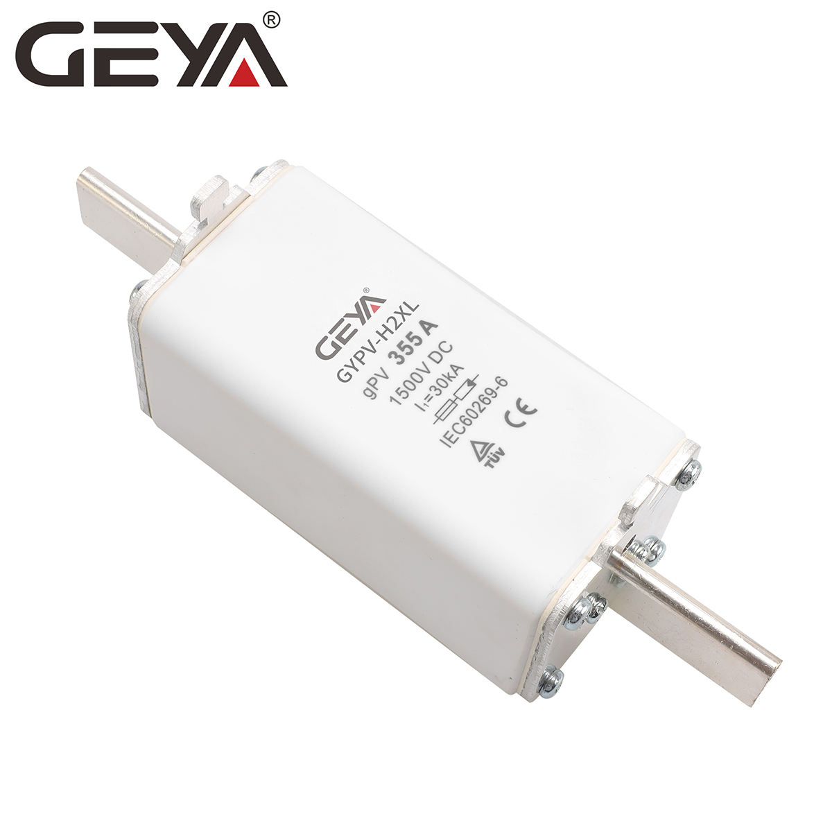 GEYA GYPV-H2XL 355A Low Voltage Electronic 1500V 80-400A Thermal square Fuse Link Ceramic DC Holder for Distribution Box PV