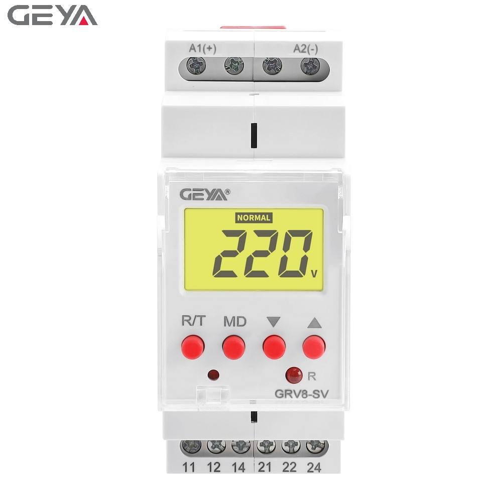 GEYA GRV8-SV AC/DC110V...240V LCD Display Voltage Relay Mini Relay Low Voltage protection Relay 230 v