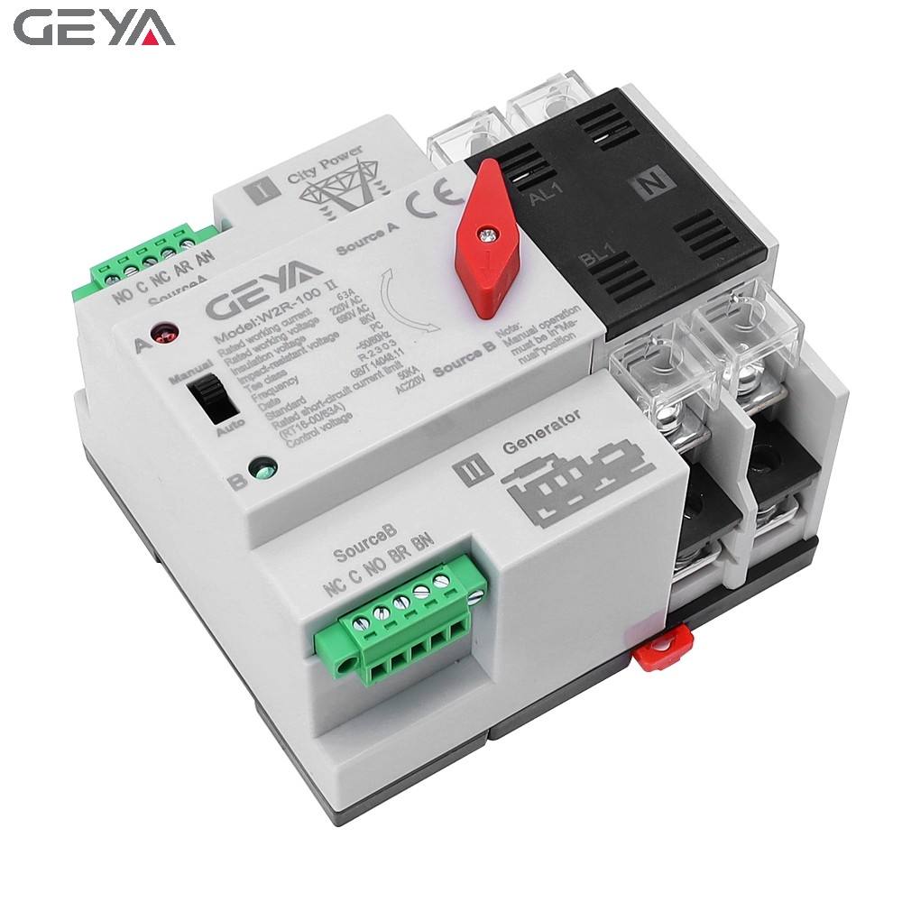 GEYA W2R Single Phase ATS Controller CB Class ATSE Automatic Changeover Switch 2P 63A