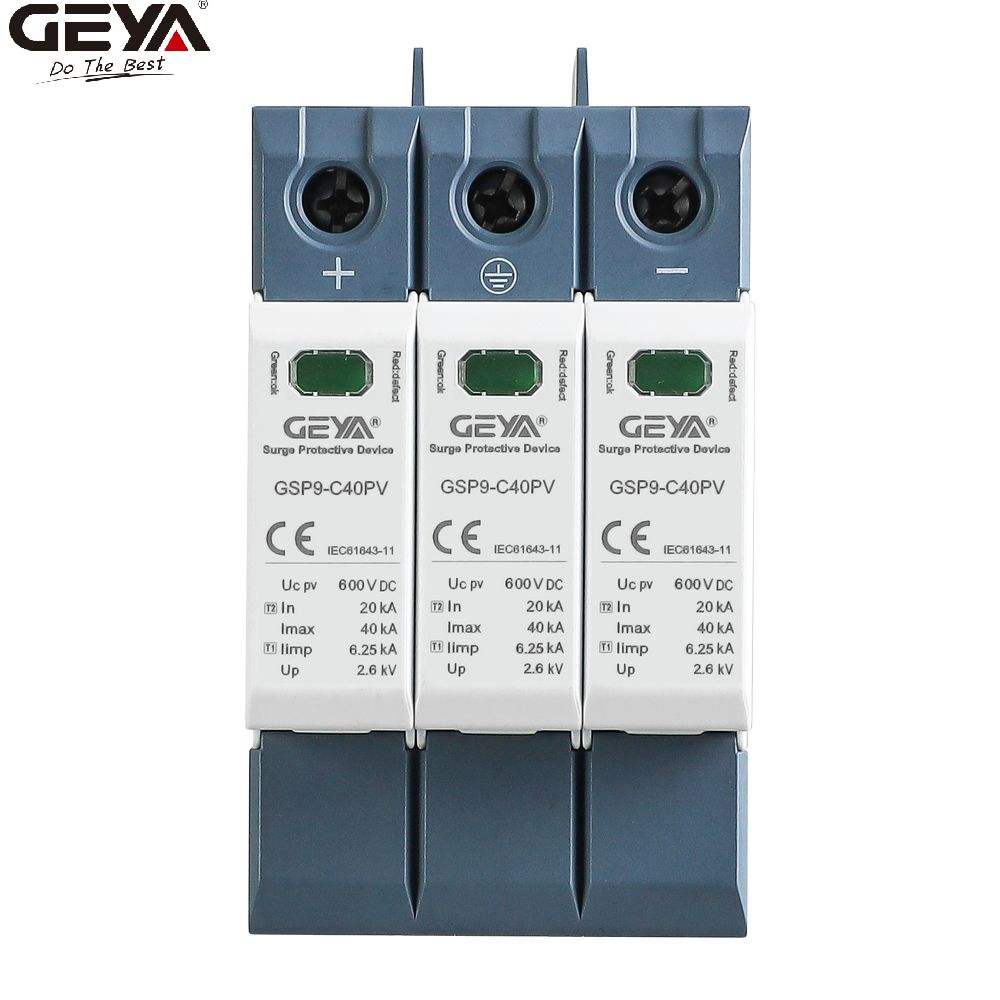 GEYA GSP9-C40 3P 275V 20KA 40KA Thunder Surge Arrester Protectors SPD for Lighting System