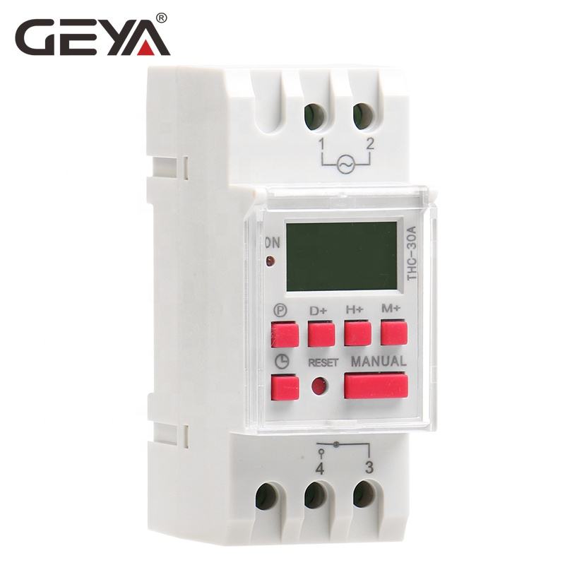 GEYA THC-30A Electronic Timer Weekly 24 Hour 220v 230v Digital Programmable Time Switch Suppliers Max 30A Timer DC