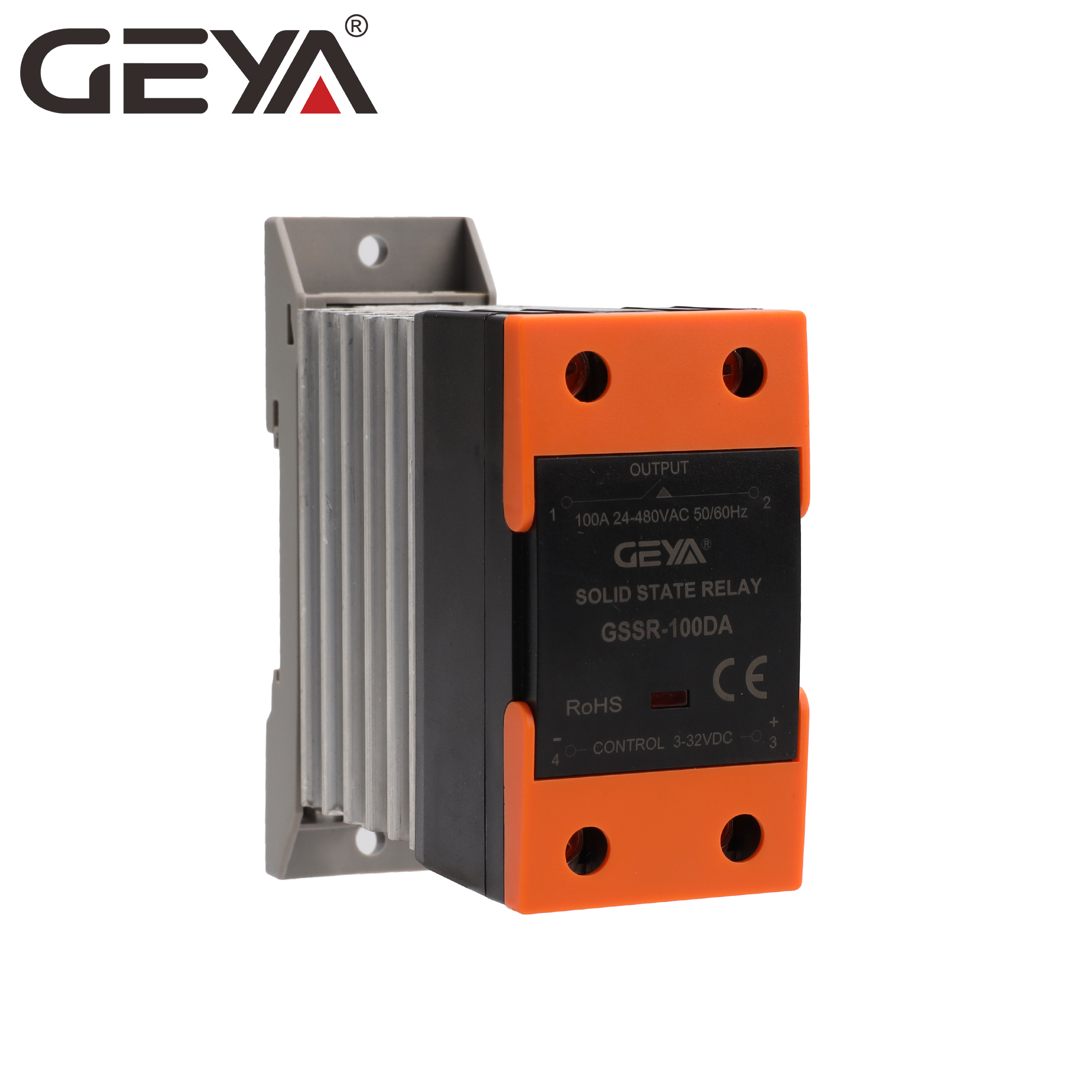 GEYA GSR2-1-100DA  with Radiator Single Phase Direct Current Solid State Relay DC to AC SSR