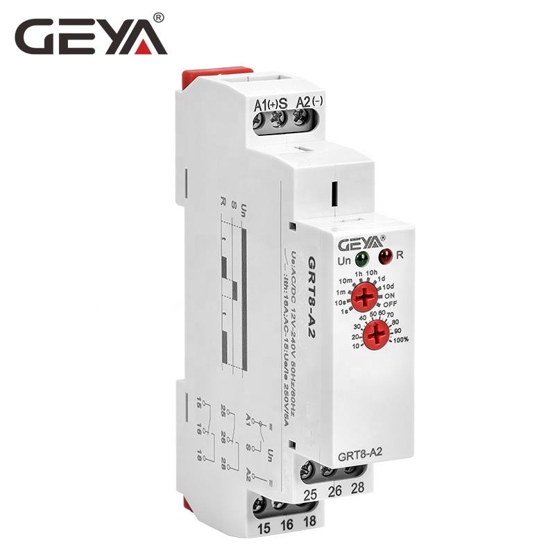 GEYA GRT8-A1 AC230V/W240V Electronic Adjustable Timer Relay Din Rail Modular Delay on Delay off Timer Relay