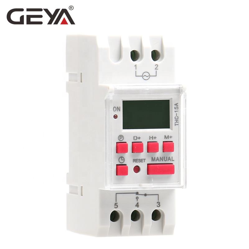 GEYA Top Selling High Quality THC15A 20A 30A Weekly Program DIN Rail LCD Astronomical Digital Time Switch