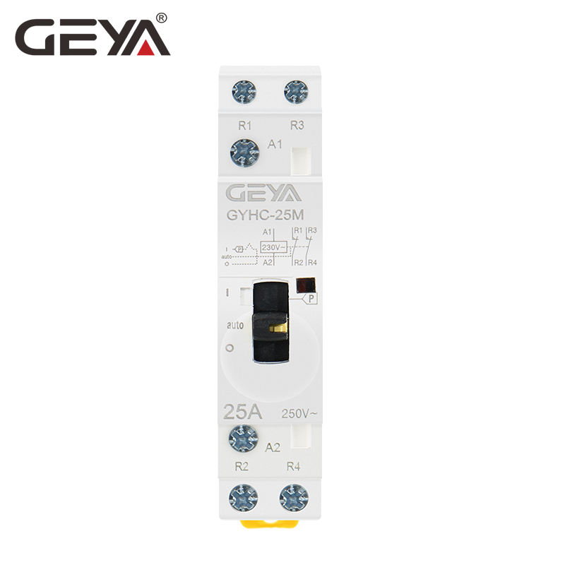 GEYA GYHC Din Rail AC Contactor 2P 25A 2NO or 2NC or 1NO1NC 220V Magnetic Contactors for Low Voltage Switchgear