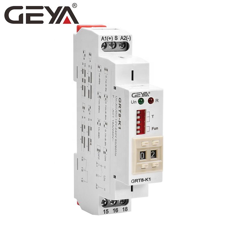 NEW ARRIVAL GEYA GRT8-K Digital Setting Timer Relay AC DC 12V 24V 220V 230V Multifunction Time Delay on off Relay