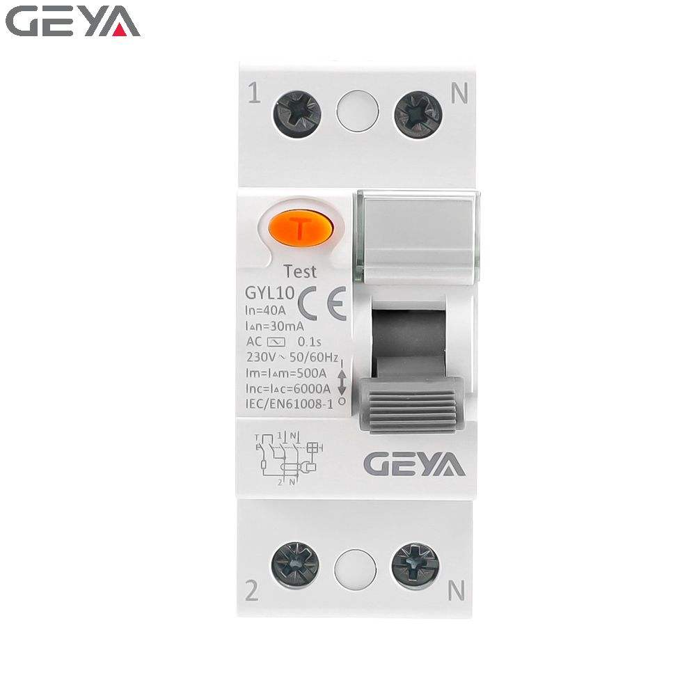 GEYA GYL10 2P 100/300mA AC 16-25A Bakelite Material Body Cheap Price F362 RCCB RCD Electronic Magnetic 63 Amp 2 Pole ELCB