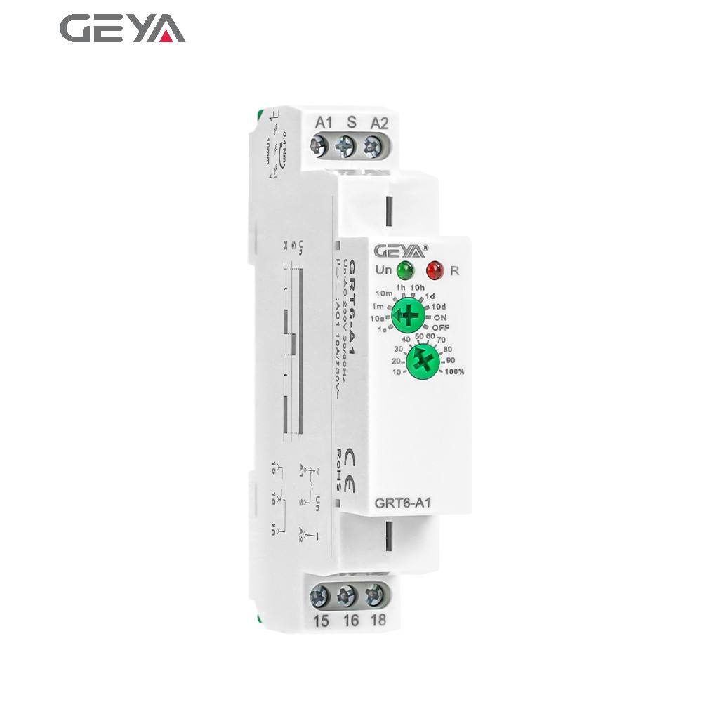 GEYA GRT6-B1 A230 Time Relay 220v Voltage Control Single Shot Modular Timer Relay on Off Delay Relay Breaker